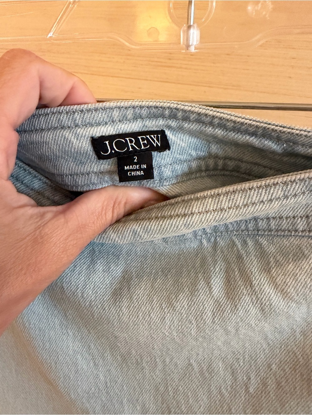 J Crew Light Wash Denim Mini Skort with Side Zip - Picture 9 of 10
